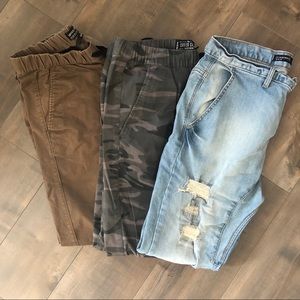 MEN’S Joggers - denim, khaki, and camo